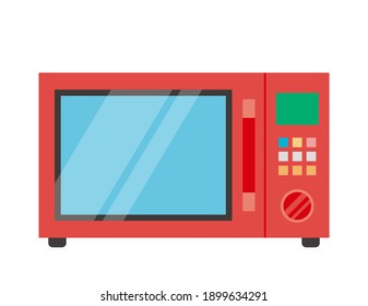 Vector illustration of microwave oven. Home appliances.