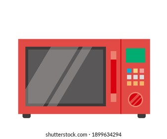 Vector illustration of microwave oven. Home appliances.