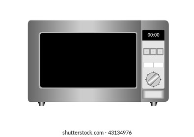 Vector illustration of microwave oven isolated on white background.