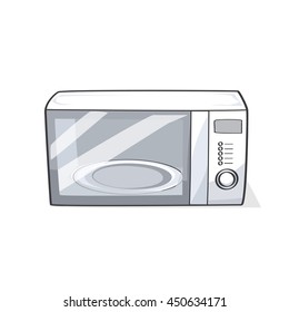 Vector illustration of microwave oven isolated on white background.