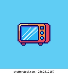 Vector Illustration of microwave with Pixel Art Design, perfect for game assets themed designs