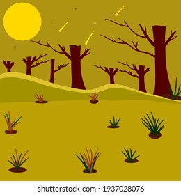 Vector illustration of mid autumn moon and stars