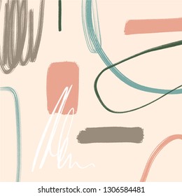 Vector illustration. Mid century modern abstract art. Nordic interior design. Poster and print, scandinavian style