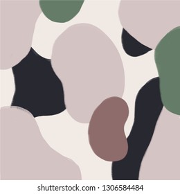 Vector illustration. Mid century modern abstract art. Nordic interior design. Poster and print, scandinavian style