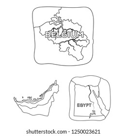 Vector illustration of middle and east icon. Set of middle and country vector icon for stock.