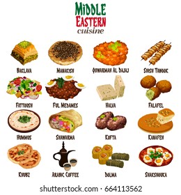 A vector illustration of Middle Eastern Cuisine