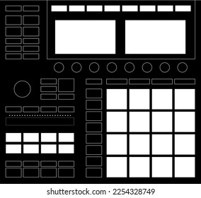 Vector illustration of MIDI production system Native Instruments Maschine