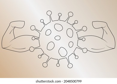 Ilustración vectorial del potente diseño de iconos celulares Covid-19, bacterias del coronavirus novedoso. Sin Infección y Parar los Conceptos de Coronavirus. Bacterias 2019-nCoV, Covid-2019,
Célula de Corona peligrosa en Wuhan China.