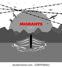 Vector illustration of Migrants concept design, It can use for Banners, Posters, Web, Digital, etc. Due to war, climate change, and global political issues, the Migrants problem is gaining momentum.