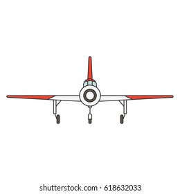 Vector illustration of a military airplane model on white background. Aircraft topic.