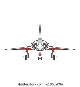 Vector illustration of a military airplane model on white background. Aircraft topic.