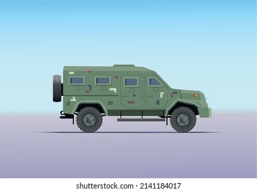 Vector Illustration Military Armored Car