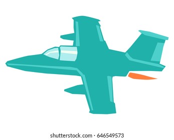 vector illustration of military jet airplane