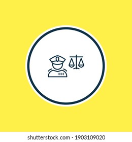 Vector illustration of military law icon line. Beautiful law element also can be used as admiral icon element.