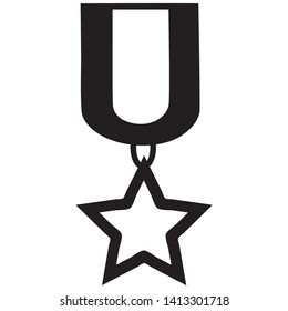 Vector illustration of Military medal icon or symbol