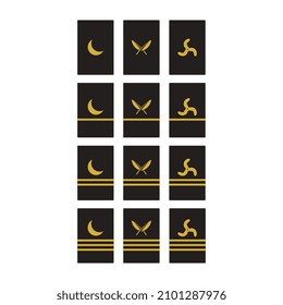 Vector illustration of military rank badges epaulets