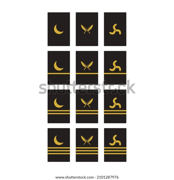 Vector\
illustration of military rank badges\
epaulets