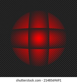 Vector Illustration of Military Signature Red Box Light Location for Defense Thematic Emergency Map