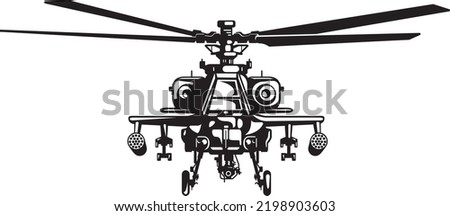 vector illustration of  Military style attack helicopter