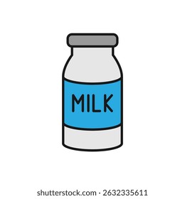 Vector illustration of a milk bottle on a white background