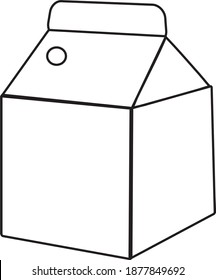 vector illustration of a milk box packaging. colorless image for coloring books at kids book