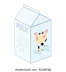 Vector illustration of milk carton