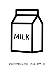 Ilustración vectorial de un cartón de leche con un diseño simple