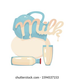 vector illustration with milk container