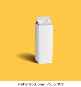 Vector illustration for milk, food service, dairy, beverages, gastronomy, health food .Box for beverage with lid