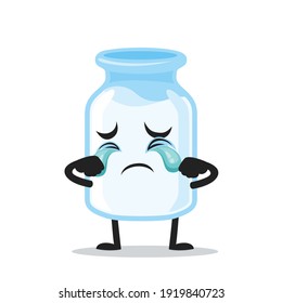 vector illustration of milk mascot open hand