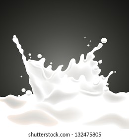 Vector Illustration of a Milk Splash