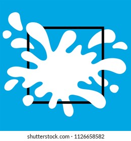 Vector illustration milk splash on blue background.