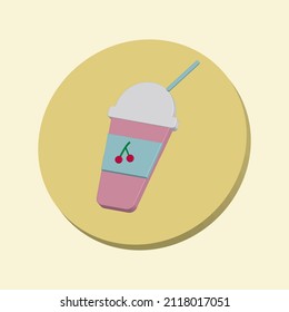 vector illustration milkshake 3d icon