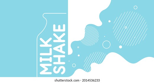 Vector illustration of a milkshake with a bottle and a straw.