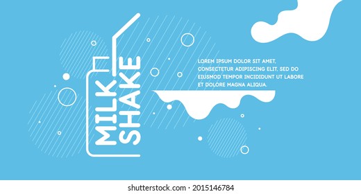Vector illustration of a milkshake with a bottle and a straw.