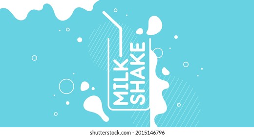 Vector illustration of a milkshake with a bottle and a straw.