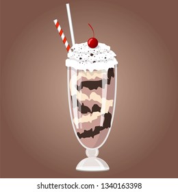 Vector illustration milkshake in the flat style. It's cocktail for Your menu, brochures and other projects