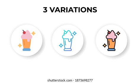 Vector illustration of milkshake icon or logo. Use flat, gradient, and lineal color.