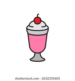 Vector illustration of a milkshake on a white background