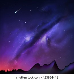 Vector illustration Milky Way. Starry sky. Night background. EPS 10