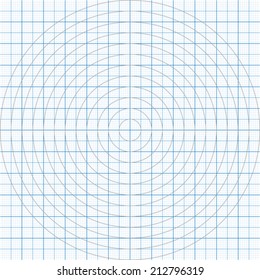 Vector illustration of a millimeter paper with circles two