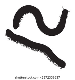 Vector Illustration of Millipede Silhouette