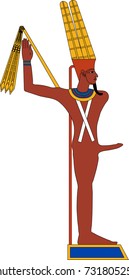 Vector illustration of Min, ancient Egyptian god of fertility