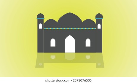 Vector illustration minarets of amazing mosque, modern mosque minarets design, Arabic Muslim architecture