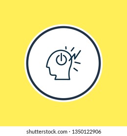 Vector illustration of mind power icon line. Beautiful emoticon element also can be used as invention icon element.