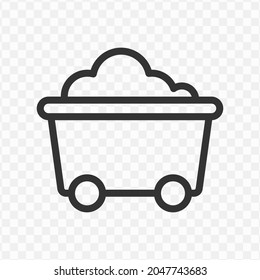 Vector Illustration Of Mine Cart Icon In Dark Color And Transparent Background(png).