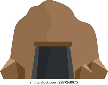 Ilustración vectorial de una mina para la extracción de minerales.