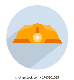 vector illustration of a mine helmet with lights.  minimalistic flat vector eps 10