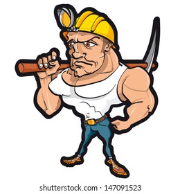 Vector illustration of miner
