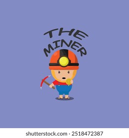 vector illustration of a miner with his tools